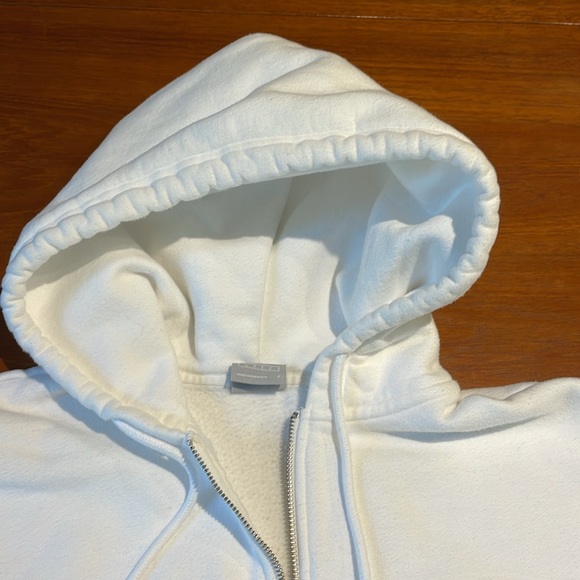 Aritzia Tna COZYAF cozy fleece cropped white hoodie size 2 small - Picture 3 of 11